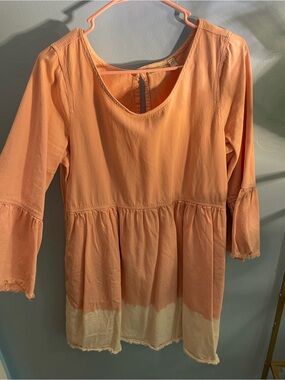 HOLDING HORSES Lilibet Pink Dip Dye Peplum Tunic Dress